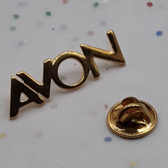 AVON Exclusive Representative Pin Brooch Pinback Clasp Block Letters - Picture 1 of 8